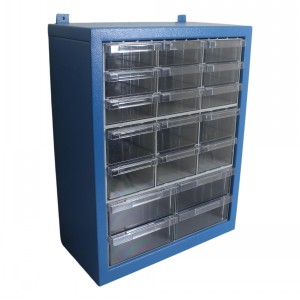 Steel Cabinet with 19 Plastic Drawers